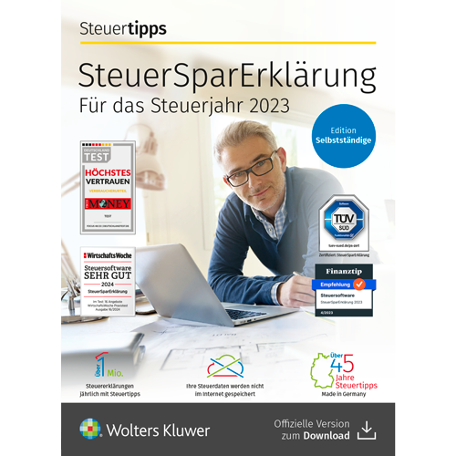 SteuerSparErklärung für Selbstständige Software SteuerSparErklärung für Selbstständige